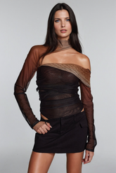 Amalia Mesh Ruch See Through Bodysuit
